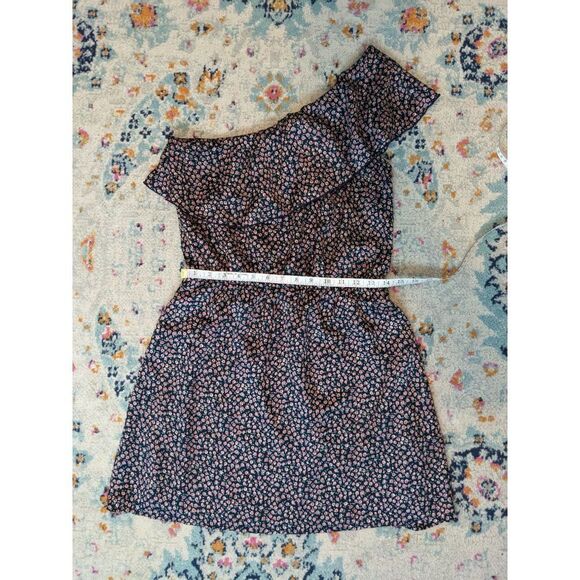 Free Generation One Shoulder Floral Dress with Ruffle - M Made in USA - Picture 7 of 8